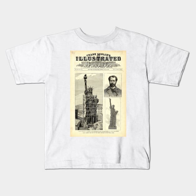 Statue of Liberty Construction Illustration Kids T-Shirt by Bravuramedia